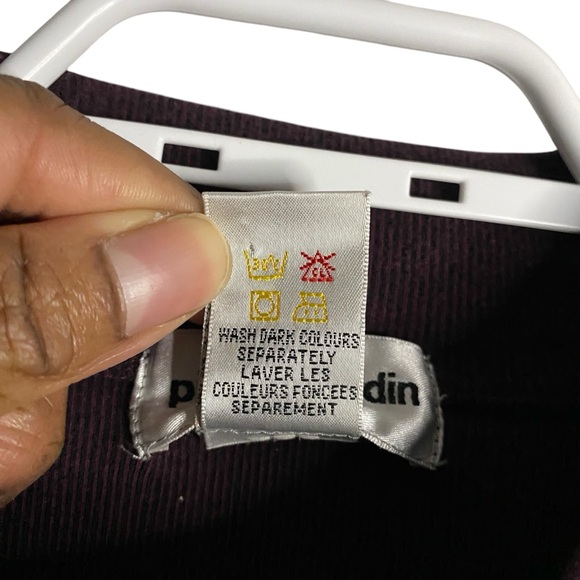 Pierre Cardin Men's Plum 100% Cotton Mock Neck Sweatshirt - Picture 6 of 7